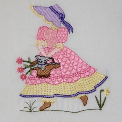 Sun Bonnet's Garden Embroidery Design