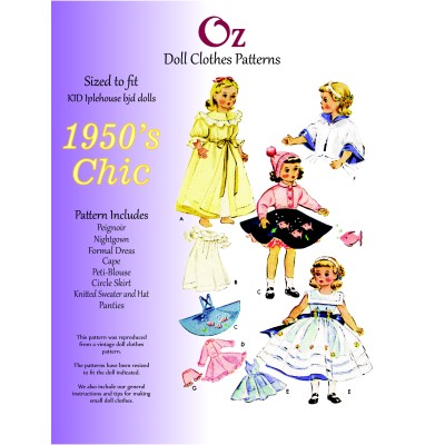 OZ1809 1950's Doll Clothes PATTERN